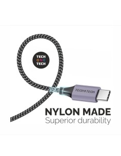 Cable USB 2.0 Tech One Tech TEC2023/ USB Tipo-C Macho - USB Macho/ 2m/ Gris 2